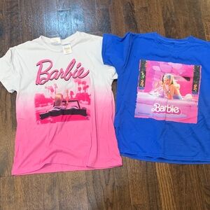 Barbie Kids Tees - Pink Ombre and Blue Graphic